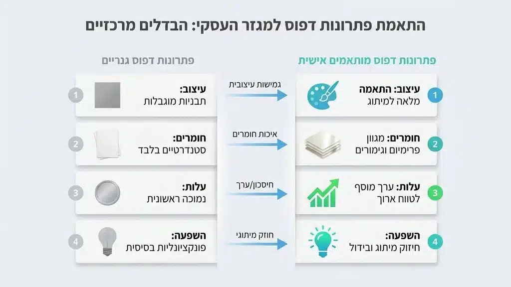 אחרי הפסקה המדברת על התאמת פתרונות דפוס למגזר העסקי ולתעשיות השונות מגוון מוצרי דפוס ומיתוג לעסקים על שולחן עבודה